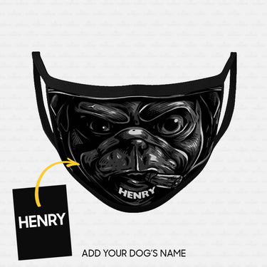 Personalized Dog Gift Idea - Dog Smoking And A Card On The Hat Zoom In For Dog Lovers - Cloth Mask